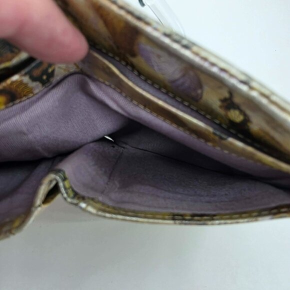Hobo International Vintage Butterfly Kisslock Wallet Gold Metallic Leather - Picture 7 of 10